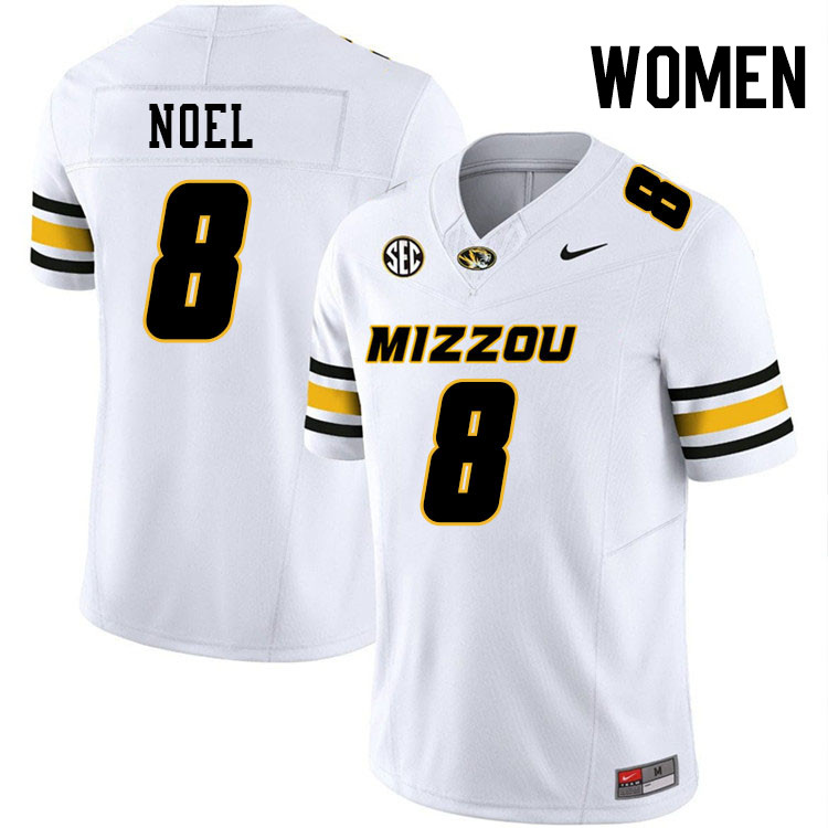 Women #8 Nate Noel Missouri Tigers College Football Jerseys Stitched-White